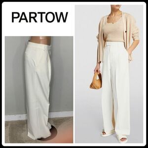 New. PARTOW ivory wide leg high rise trouser. Normally $1,497